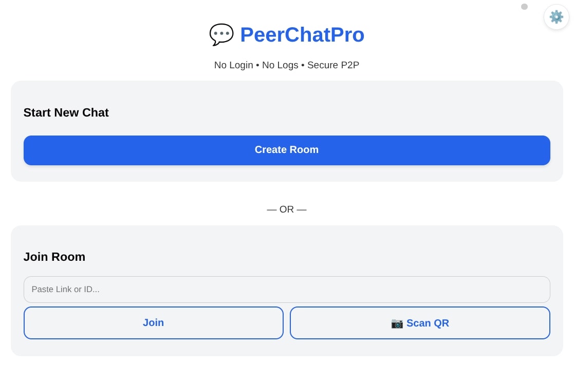 PeerChatPro • Secure, Serverless P2P Video & Text Chat